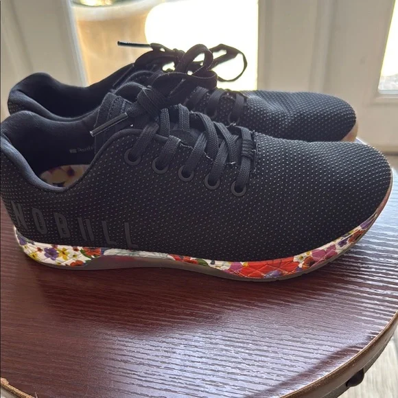NOBULL Womens Black Sneakers with Floral Accents - Picture 4 of 4